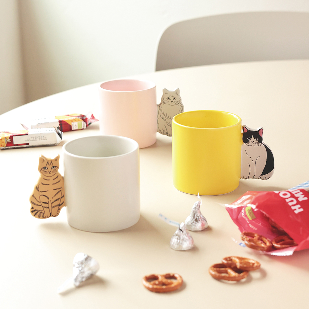 Matsuo Miyuki Cat handle mug Pepper | 8000000works | エイト